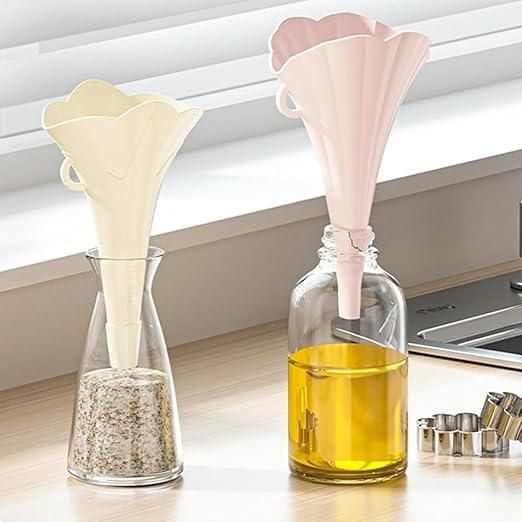 Silicone Folding Funnel With Supporter Pack of 2